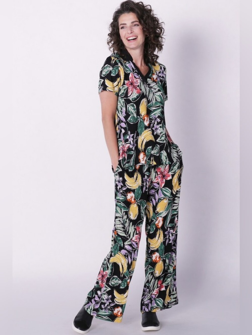 CUDDL DUDS "BLACK RIVIERA" LOUNGEWEAR SET  L